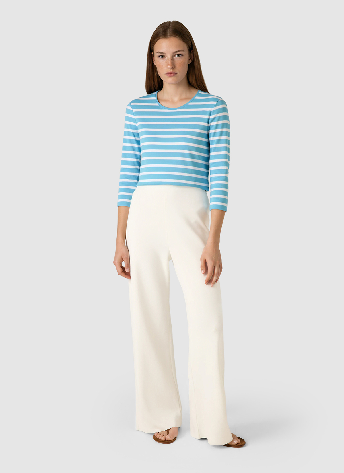 Shirt Rundhals 3/4 Arm, Delphinium Blue Detailansicht 2