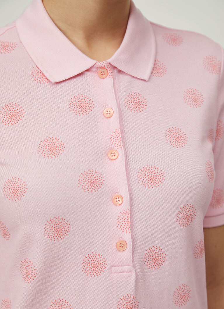 Poloshirt, Knopf 1/2 Arm, Pinkish Blossom Detailansicht 2