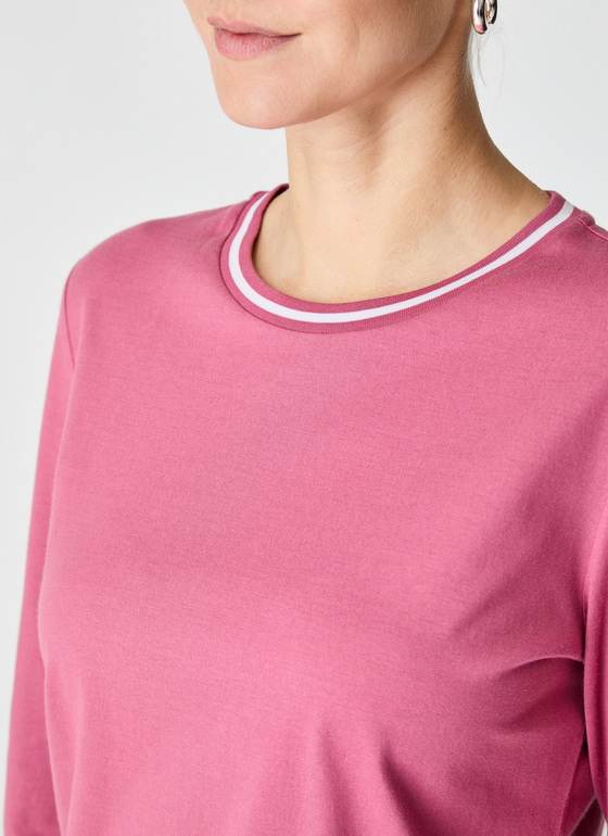 Longsleeve Rundhals 3/4 Arm Smoky Pink Frontansicht