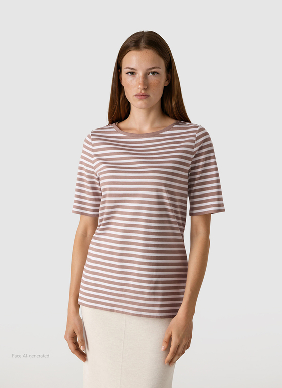 T-Shirt Rundhals 1/2 Arm Nougat Frontansicht
