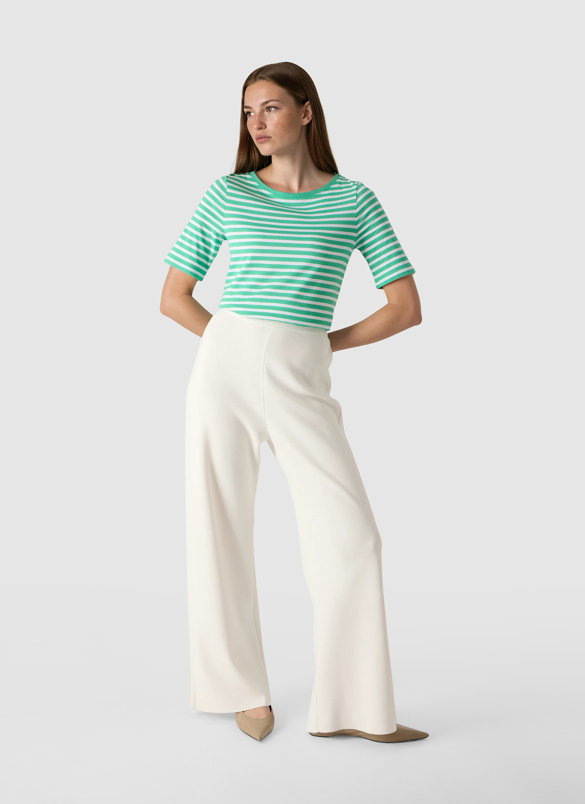 T-Shirt Rundhals 1/2 Arm, Jade Green Detailansicht 2