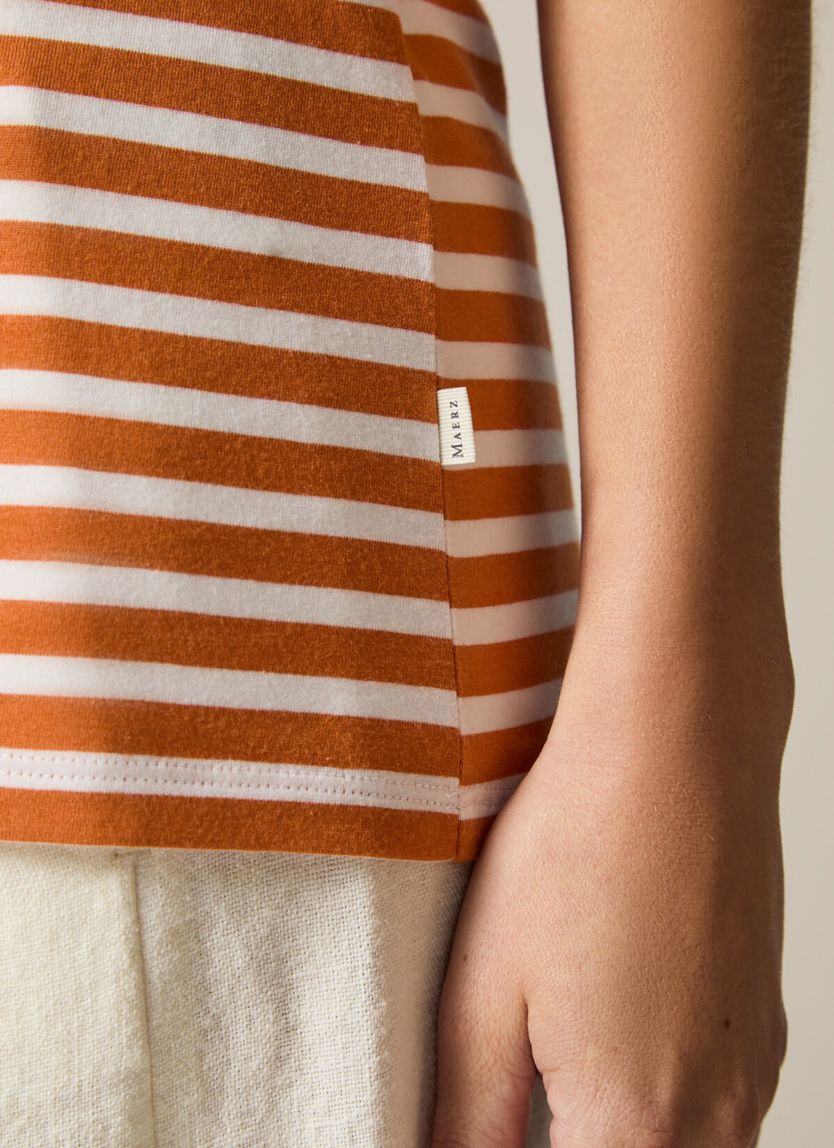 T-Shirt Rundhals 1/2 Arm, Mandarin Detailansicht 2