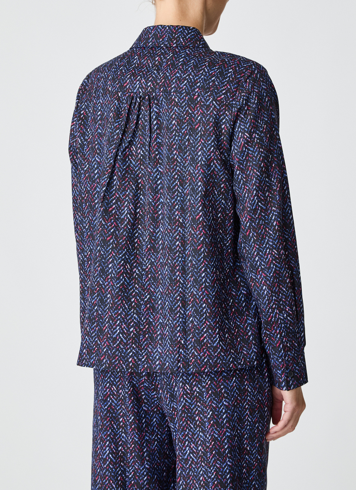 Bluse 1/1 Arm, Navy Rückansicht