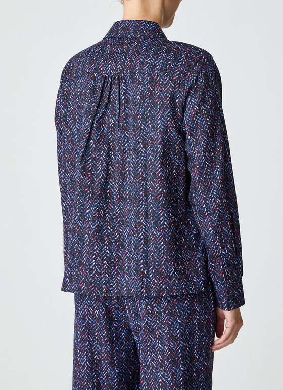 Bluse 1/1 Arm Navy Frontansicht