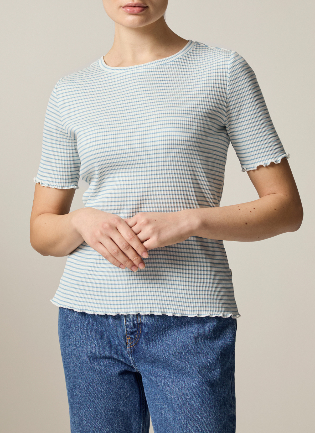T-Shirt Rundhals 1/2 Arm, Sea Foam Frontansicht