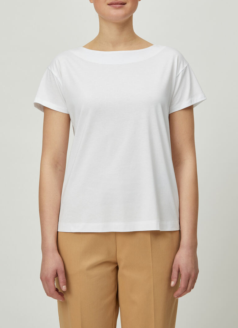 T-Shirt Rundhals 1/2 Arm, Pure White Detailansicht 1