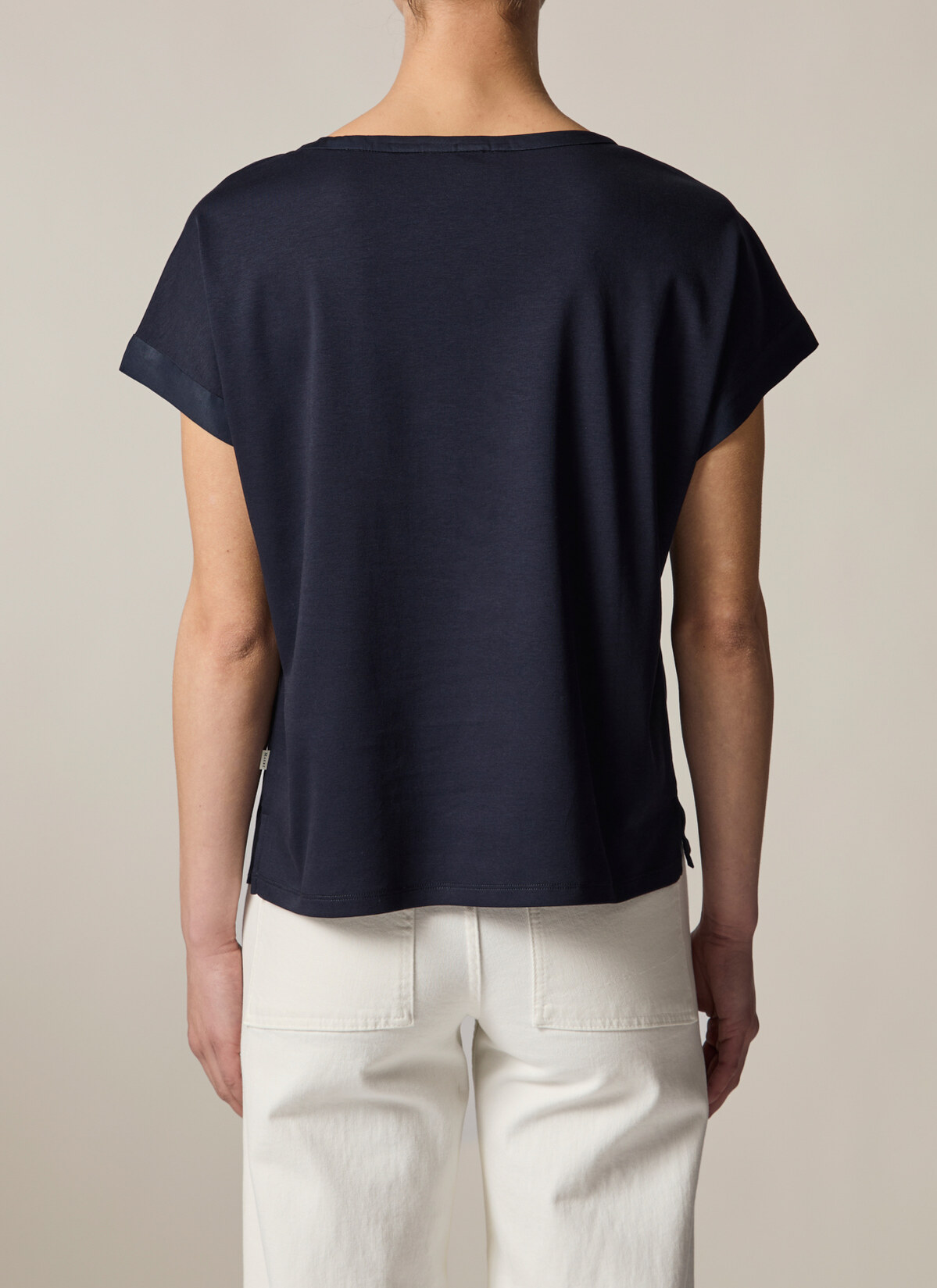 T-Shirt Rundhals 1/2 Arm, Navy Rückansicht