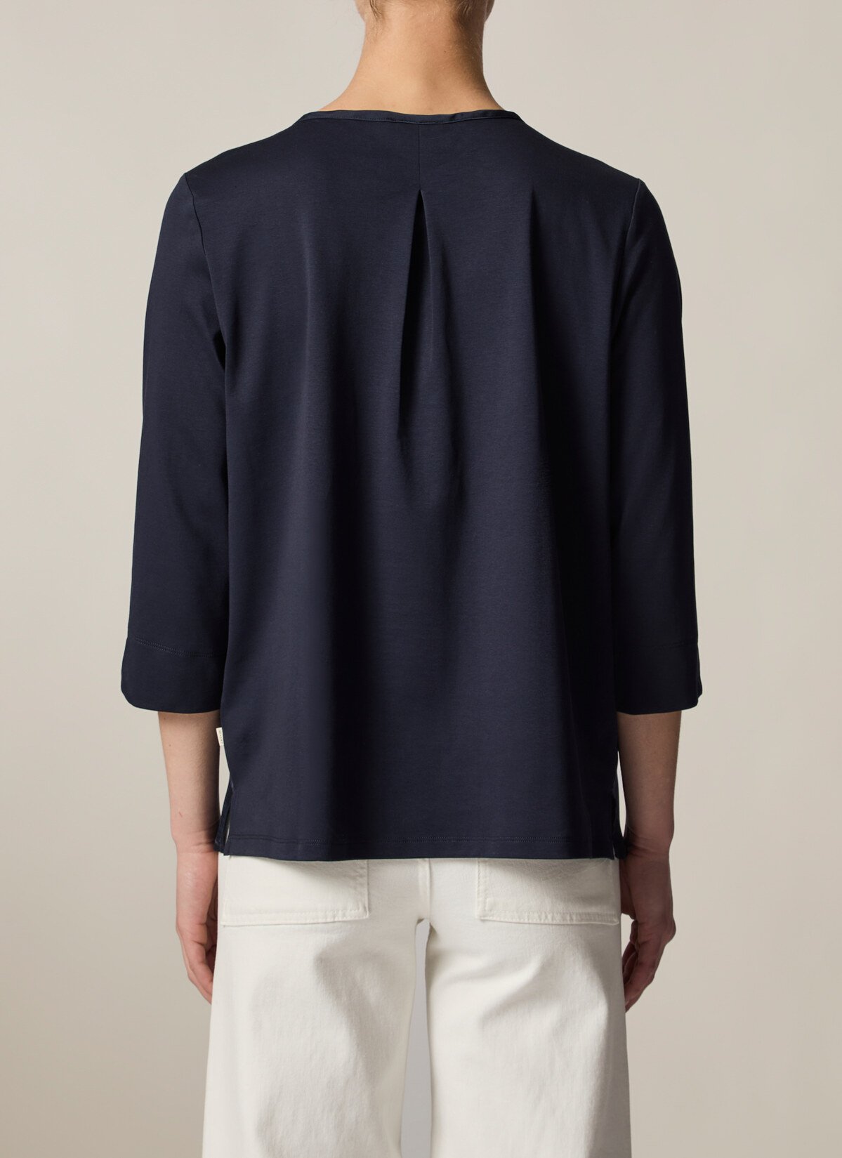 T-Shirt Rundhals 1/2 Arm, Navy Rückansicht