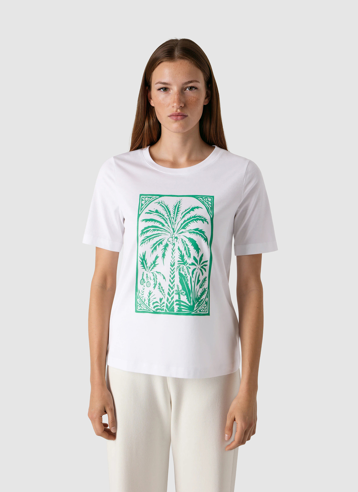 T-Shirt Rundhals 1/2 Arm, Jade Green Frontansicht