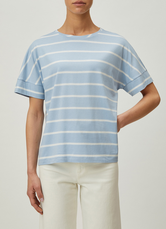 T-Shirt Rundhals 1/2 Arm Blue Fountain Frontansicht