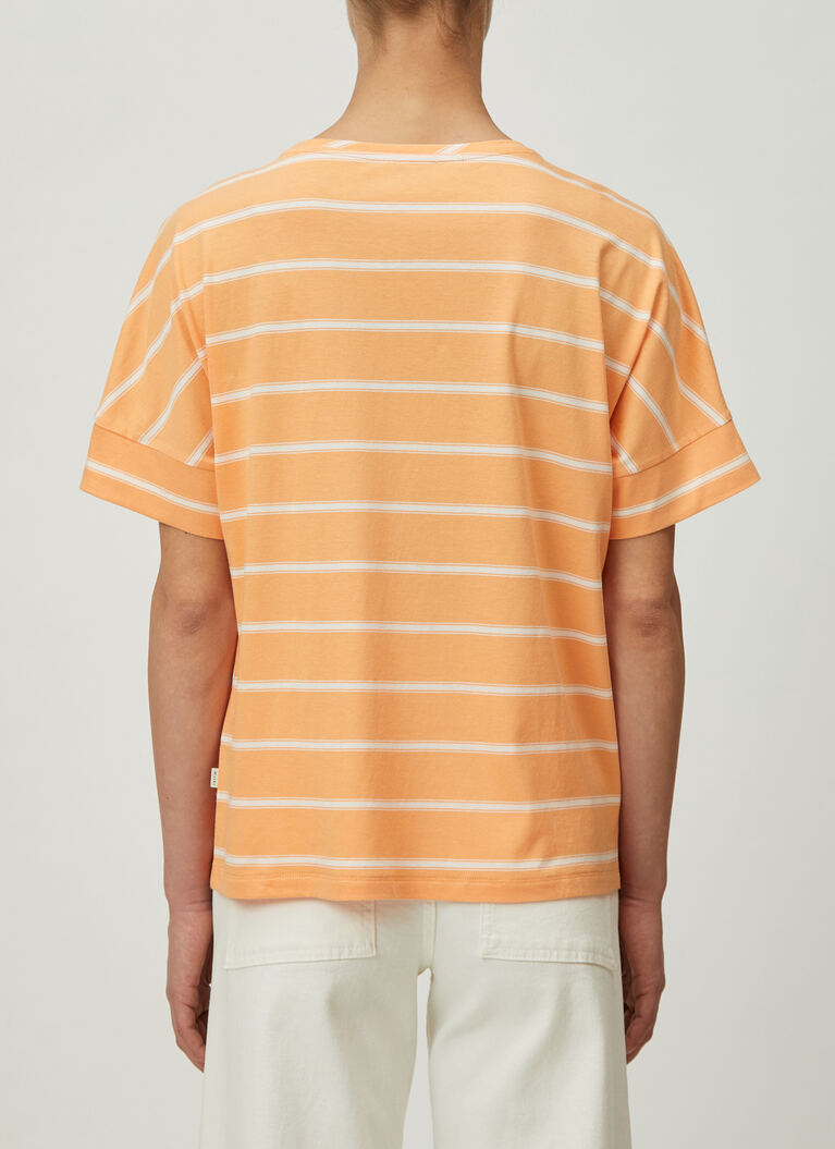 T-Shirt Rundhals 1/2 Arm, Apricot Rückansicht