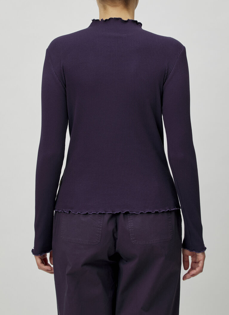 Longsleeve 1/1 Arm, Aubergine Rückansicht