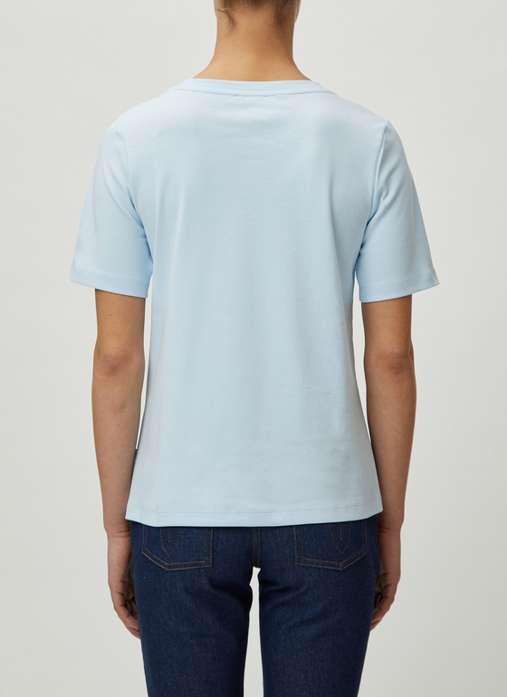 T-Shirt Rundhals 1/2 Arm Blue Porcelain Frontansicht