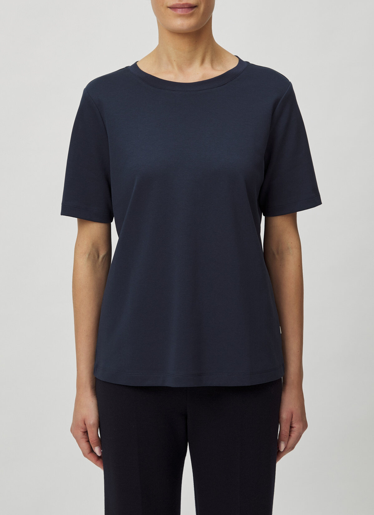 T-Shirt Rundhals 1/2 Arm, Navy Frontansicht