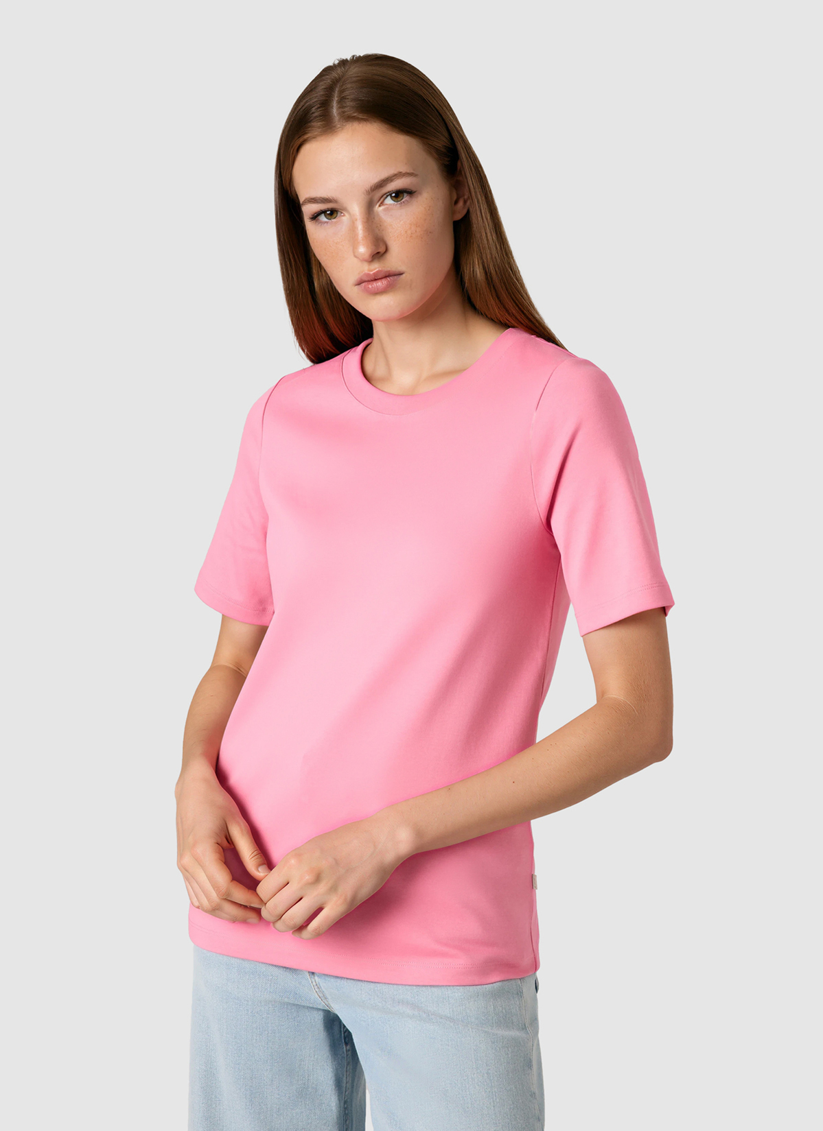 T-Shirt Rundhals 1/2 Arm, Chateau Rose Frontansicht