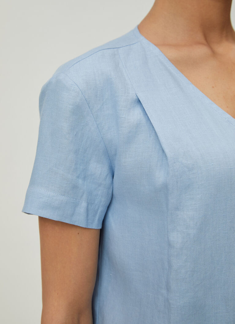 T-Shirt Rundhals, 1/1 Arm, 3/4 Arm, Blue Fountain Detailansicht 1