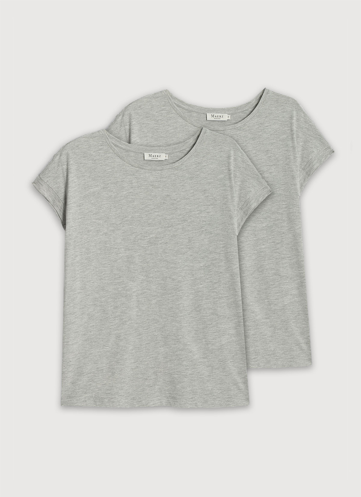 T-Shirt Set Rundhals, Silver Fox Detailansicht 2