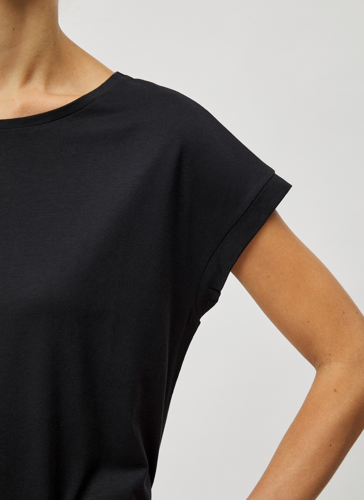 T-Shirt Set Rundhals, Black Detailansicht 1