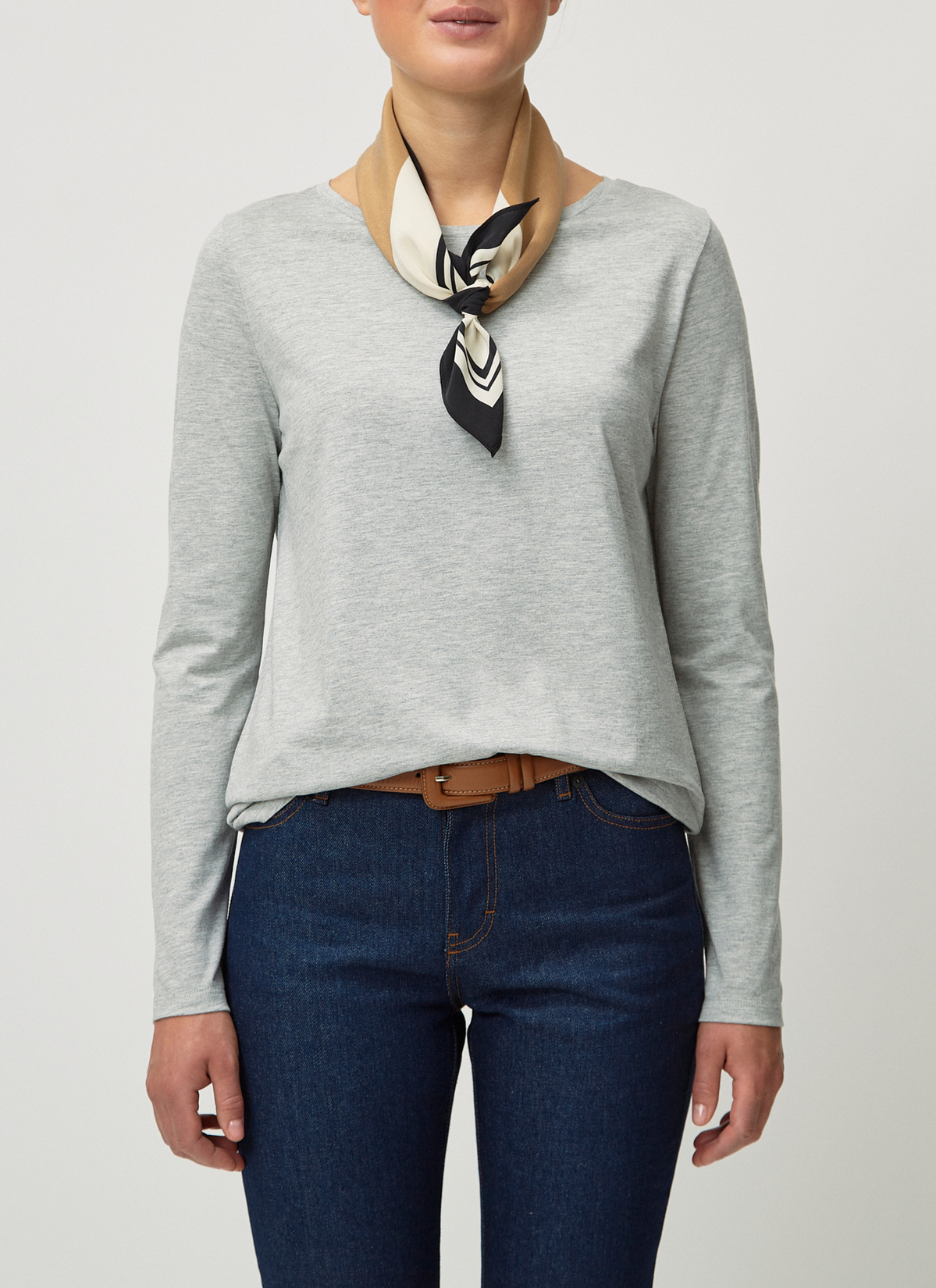 T-Shirt Rundhals 1/2 Arm, Silver Fox Frontansicht