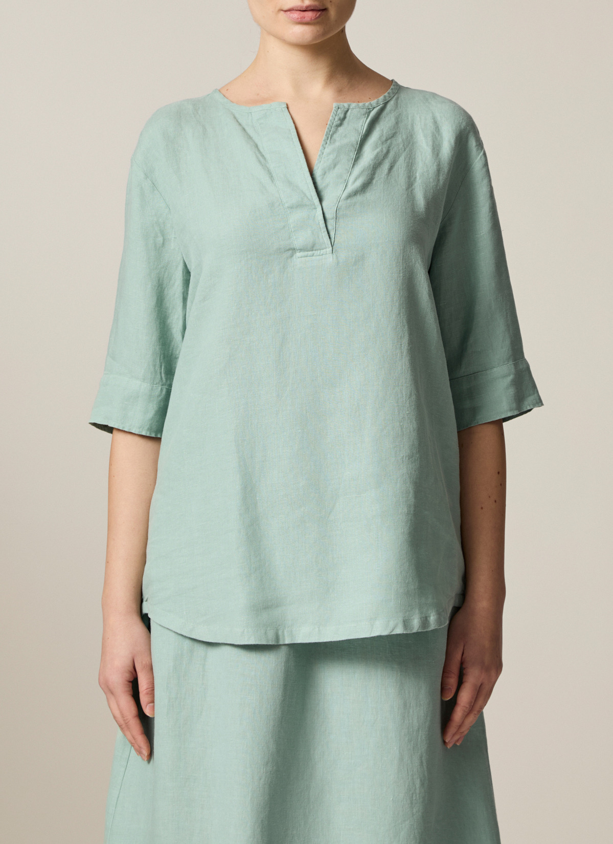Bluse 1/2 Arm, Light Aqua Frontansicht