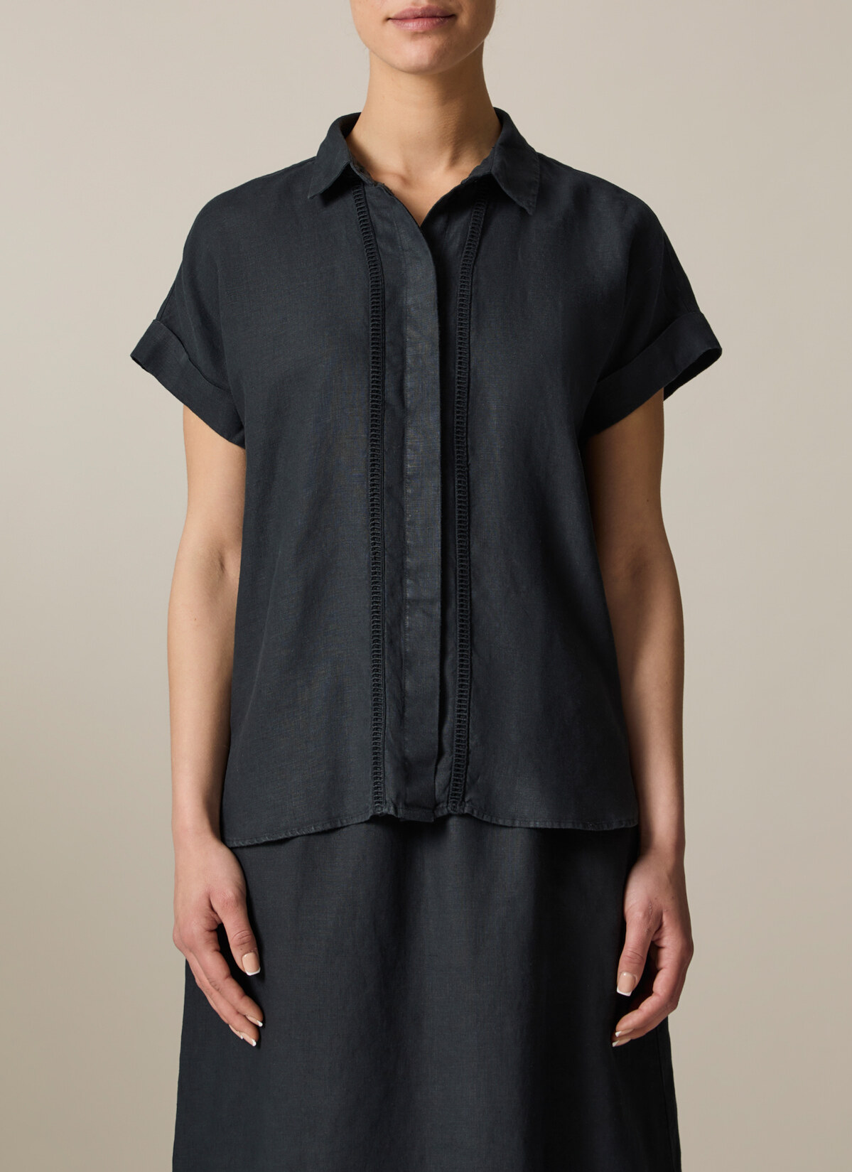 Bluse o. Arm, Black Frontansicht