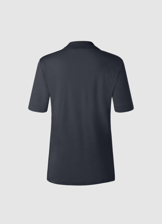 Poloshirt o. Knopf 1/2 Arm Navy Frontansicht