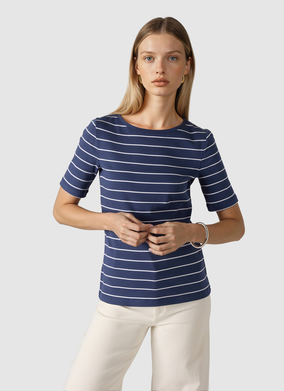 T-Shirt Rundhals 1/2 Arm Midnight Sail Frontansicht