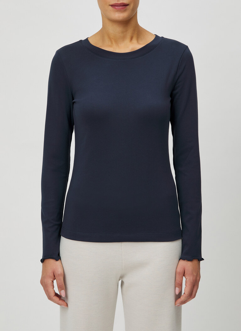 Longsleeve 1/1 Arm, Navy Frontansicht