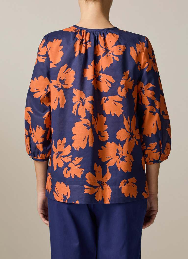 Bluse 3/4 Arm, Mystic Blue Rückansicht