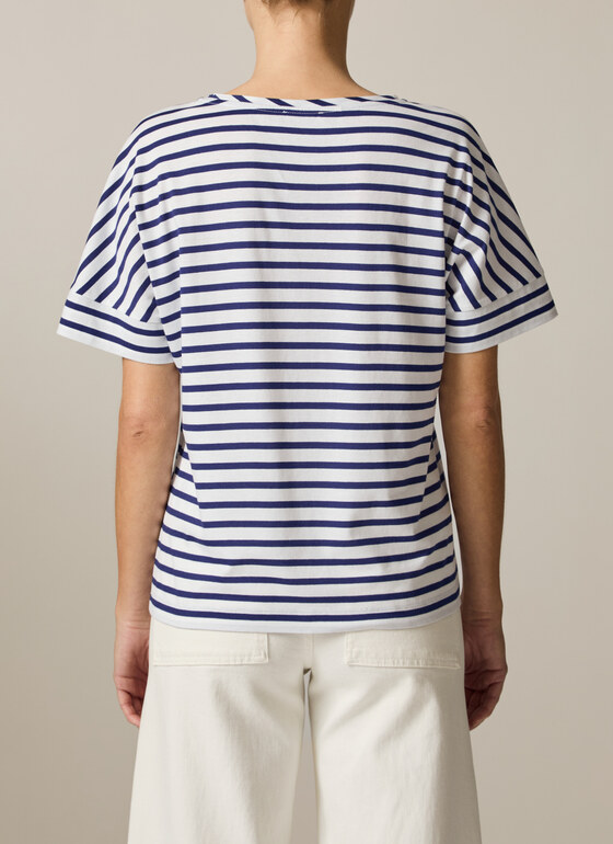T-Shirt Rundhals 1/2 Arm Mystic Blue Frontansicht