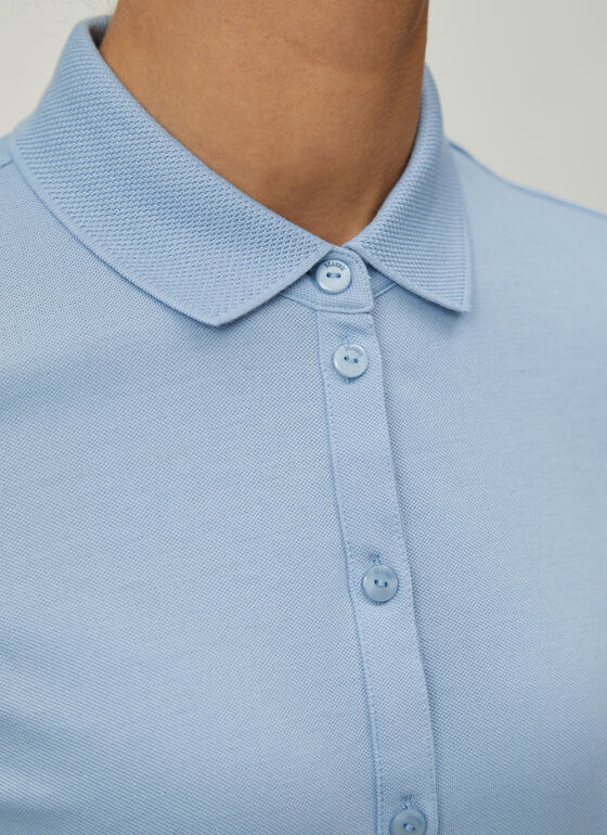 Shirt Polohemd, Knopf 1/2 Arm Blue Fountain Frontansicht