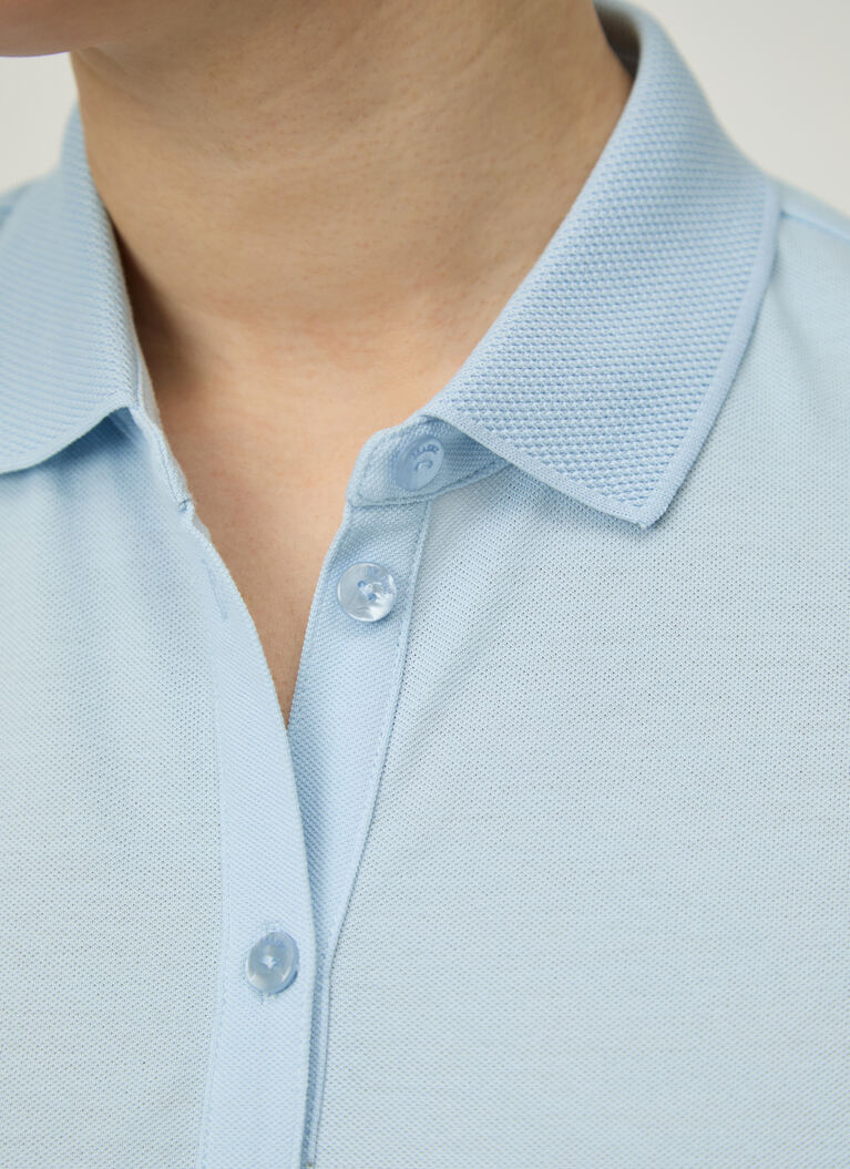 Shirt Polohemd, Knopf 1/2 Arm, Blue Porcelain Detailansicht 2