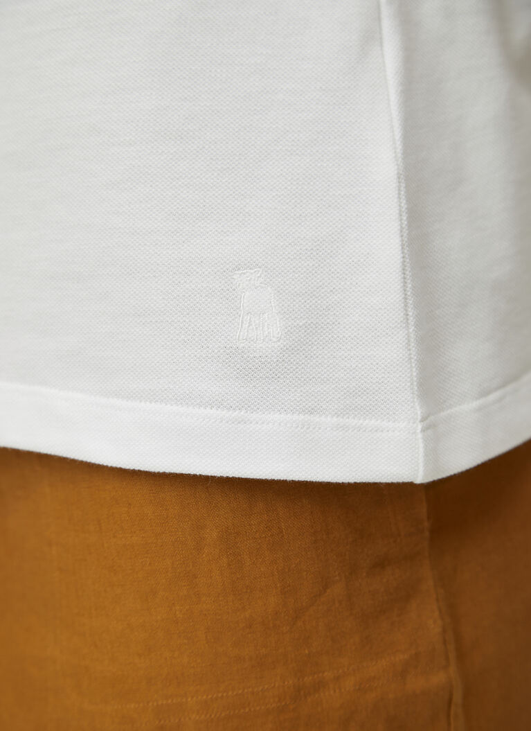 Shirt Polohemd, Knopf 1/2 Arm, Pure White Detailansicht 1