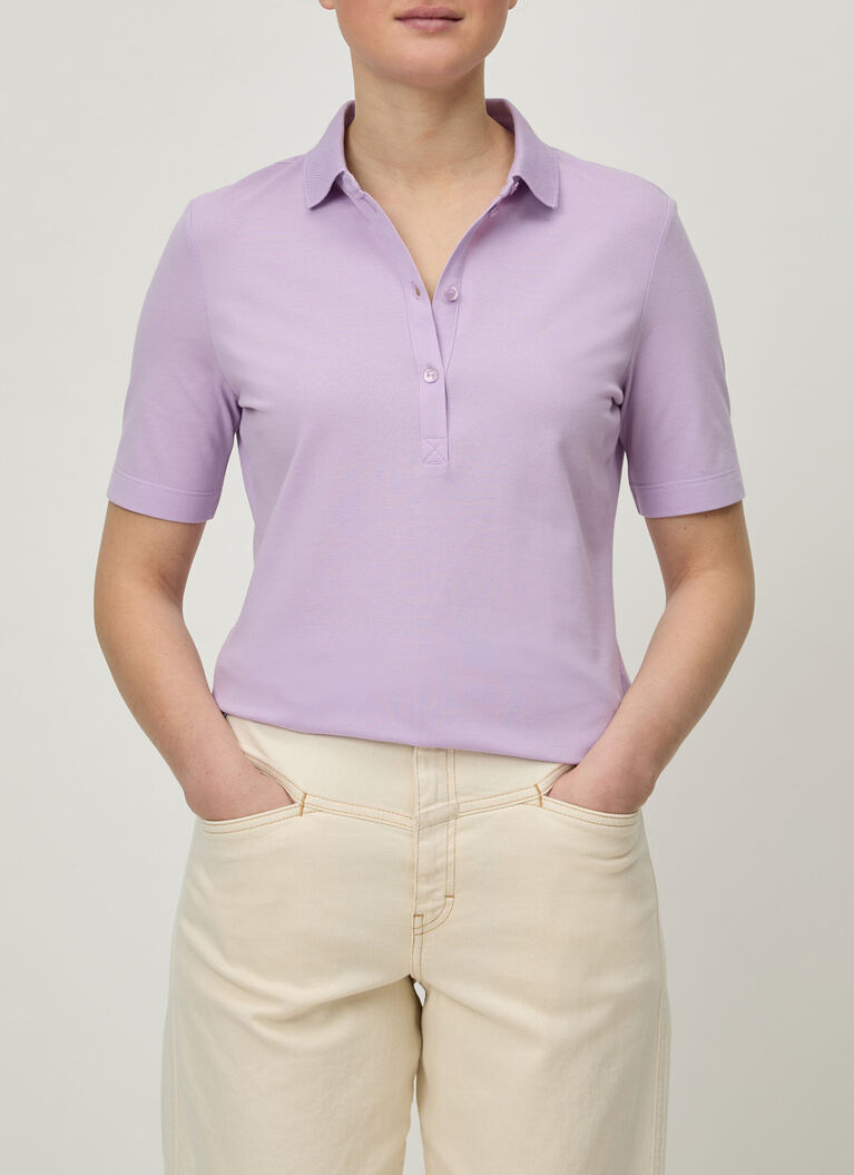 Shirt Polohemd, Soft Lavender Frontansicht