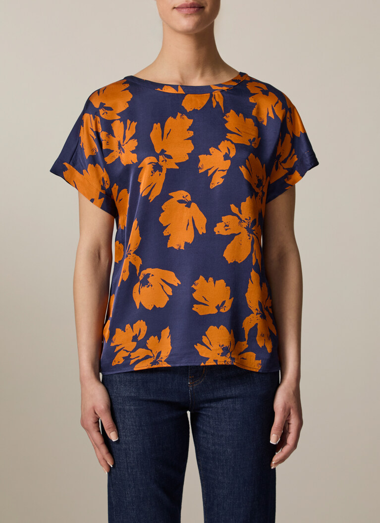 Bluse o. Arm, Mystic Blue Detailansicht 1