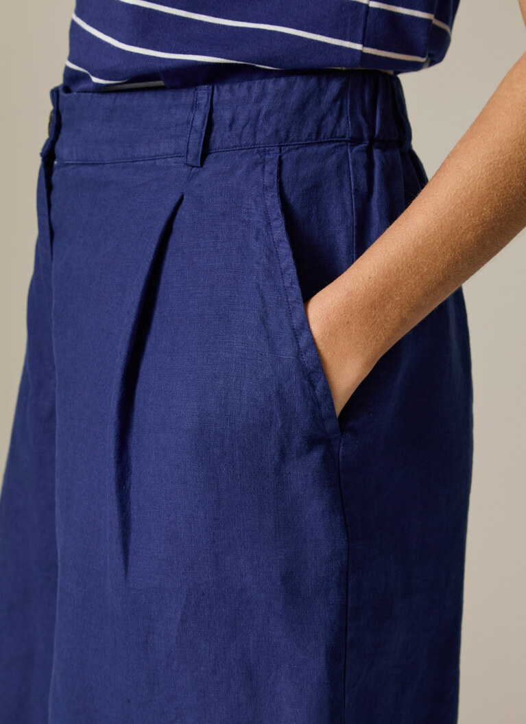 T-Shirt Rundhals, Mystic Blue Detailansicht 1