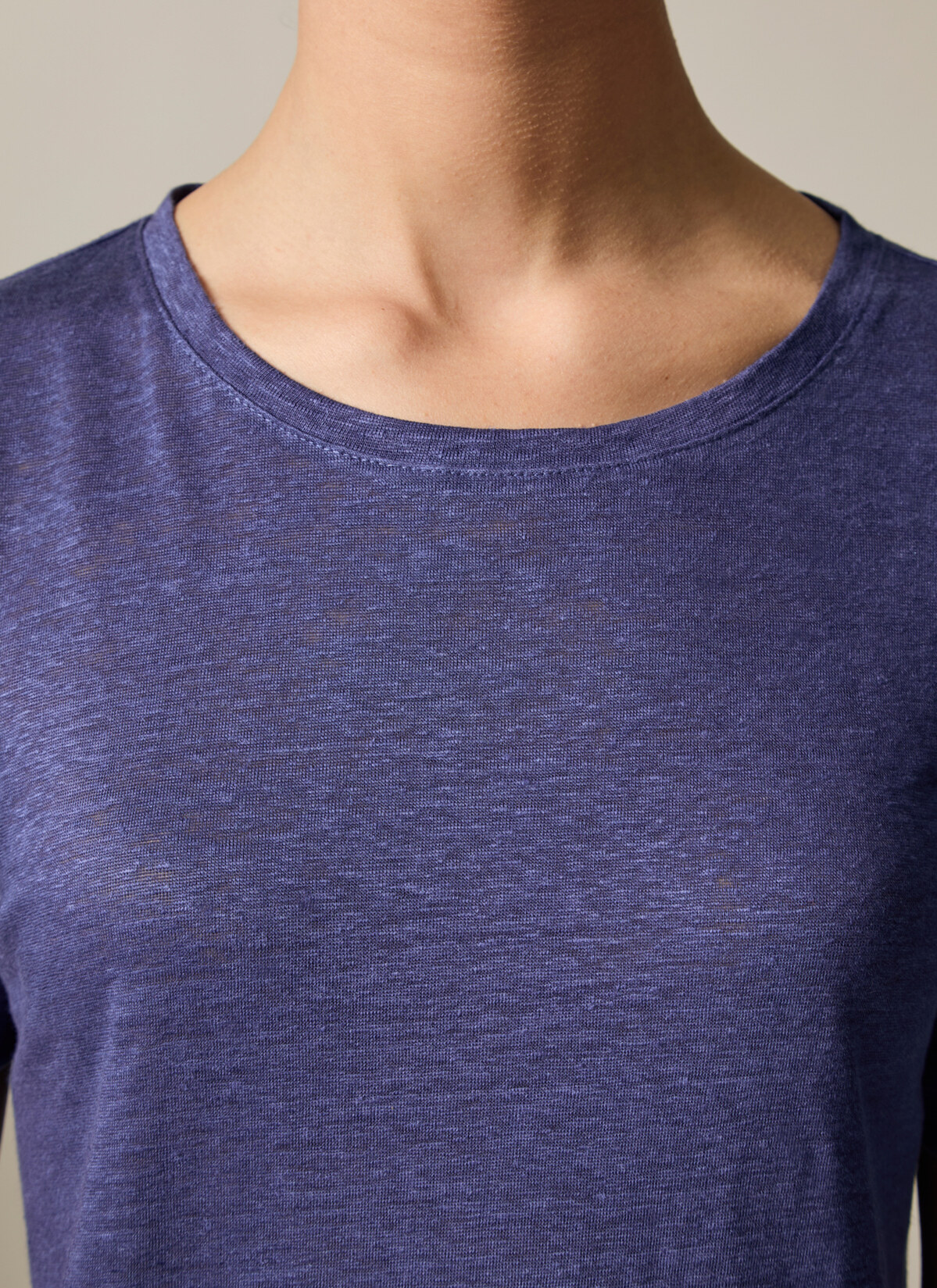 T-Shirt Rundhals 1/2 Arm, Mystic Blue Detailansicht 1
