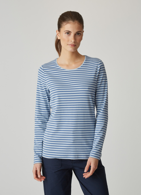T-Shirt Rundhals, 1/1 Arm, 3/4 Arm Cold Blue/Blue Grape Frontansicht