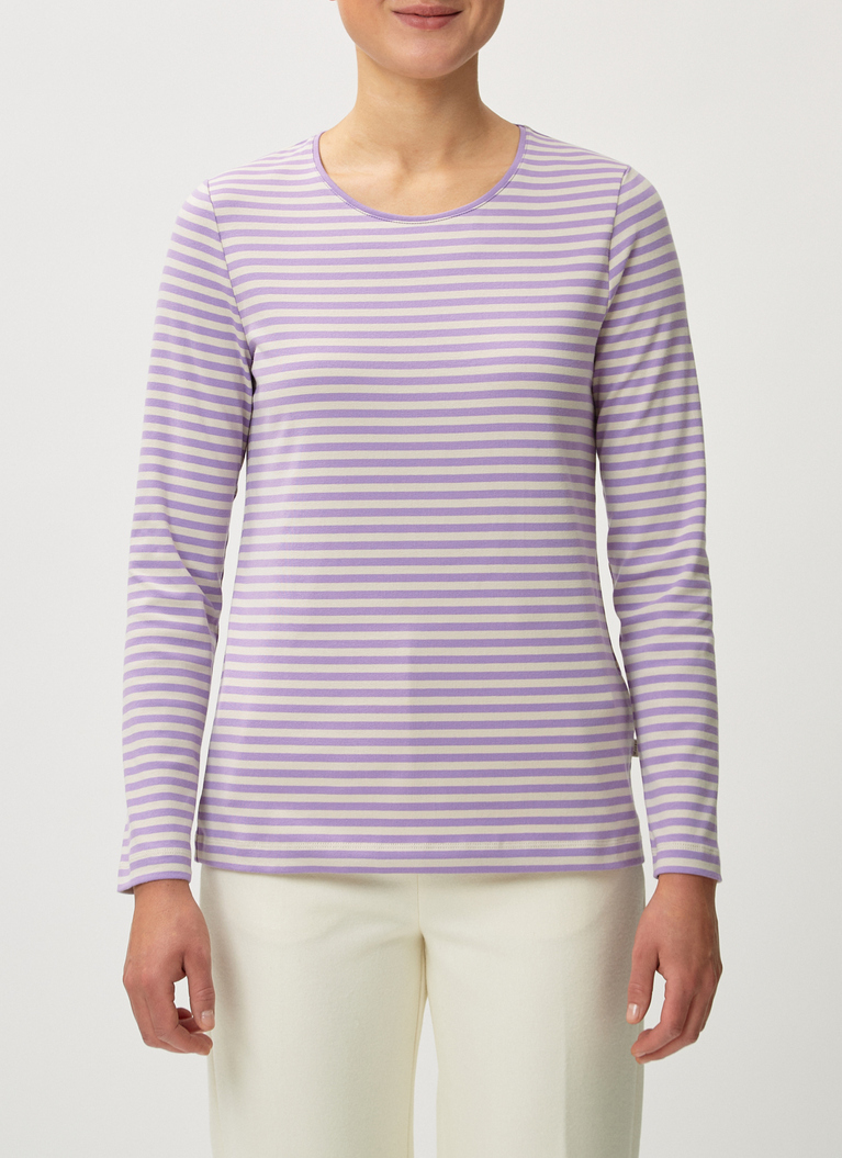 T-Shirt Rundhals, 1/1 Arm, 3/4 Arm, Purple Cream/Beige Detailansicht 1