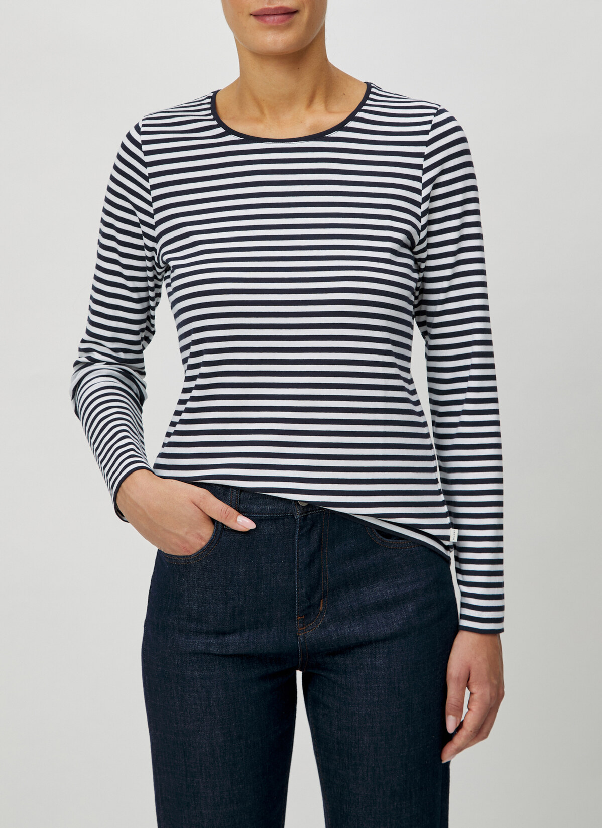 T-Shirt Rundhals, Navy Frontansicht