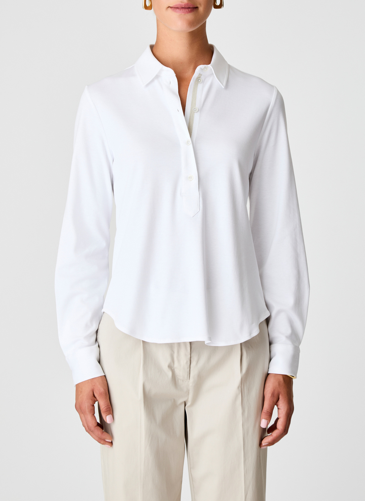 Bluse 1/1 Arm, Pure White Frontansicht