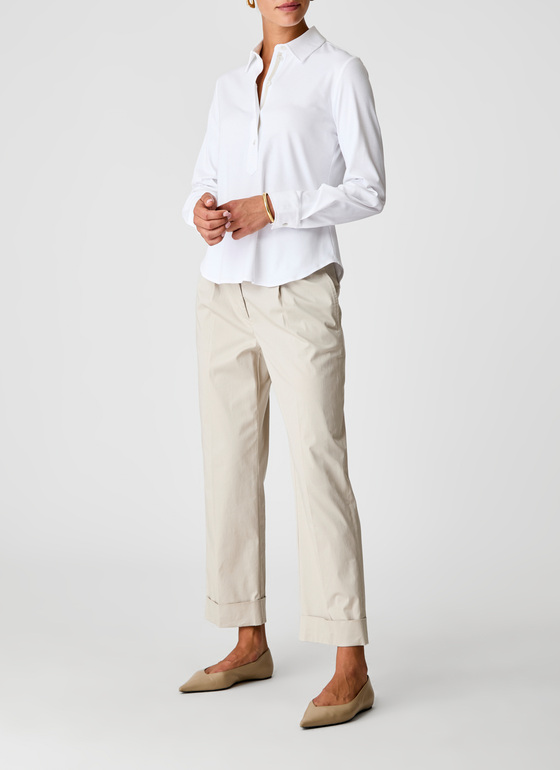 Bluse 1/1 Arm Pure White Frontansicht