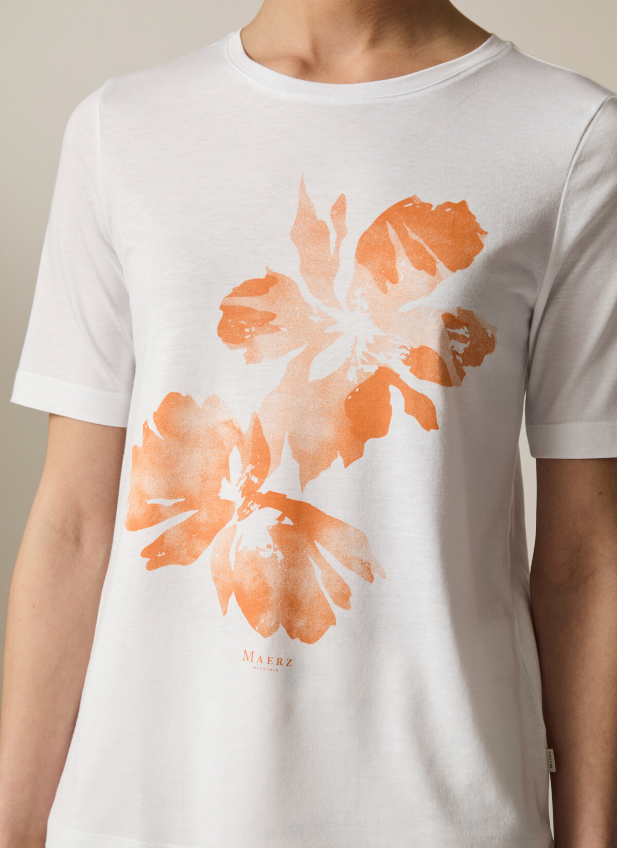 T-Shirt Rundhals 1/2 Arm, Mandarin Detailansicht 2