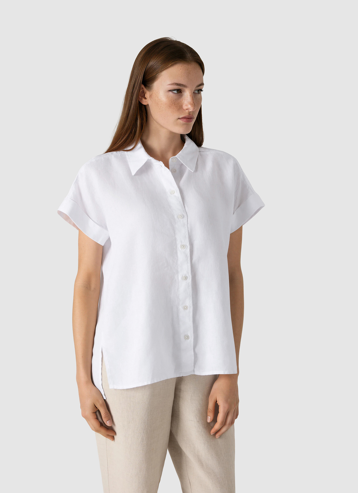 Bluse 1/2 Arm, Pure White Frontansicht