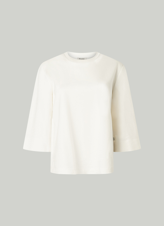 Longsleeve Rundhals 3/4 Arm New White Frontansicht
