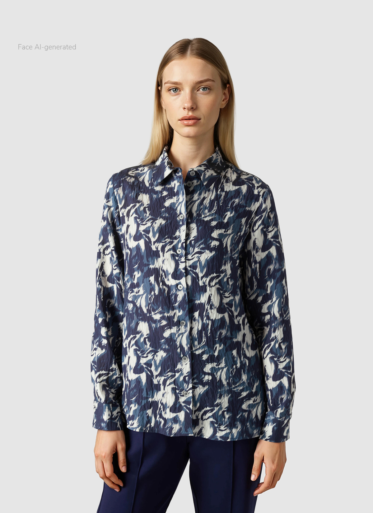 Bluse 1/1 Arm, Midnight Sail Frontansicht