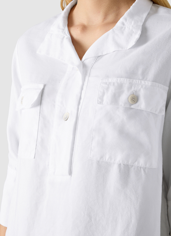 Bluse 3/4 Arm Pure White Frontansicht