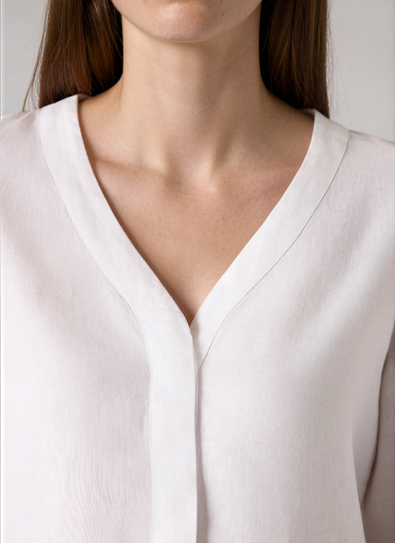 Bluse 1/1 Arm Pure White Frontansicht