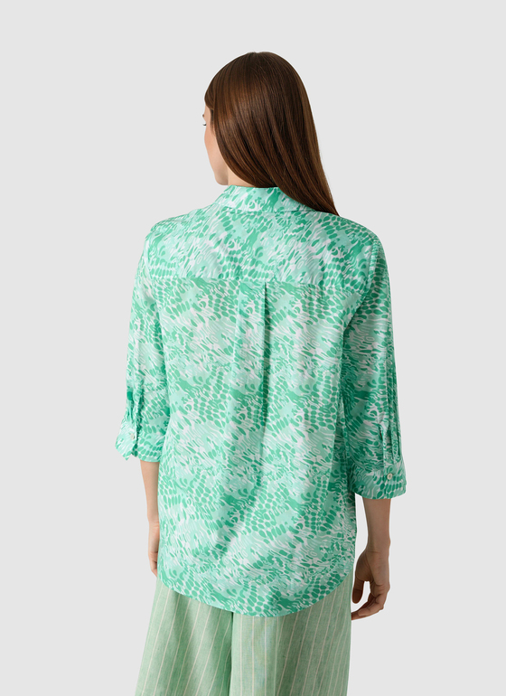 Bluse 3/4 Arm Jade Green Frontansicht