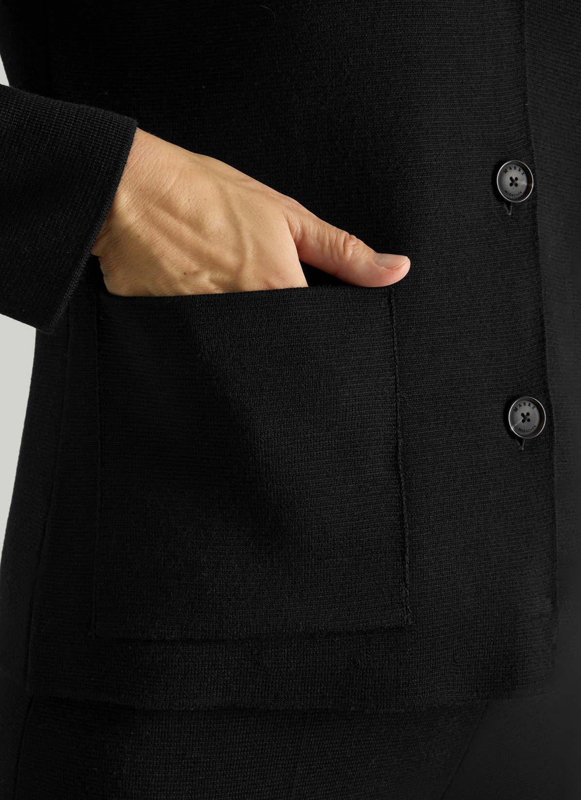 Strick Cardigan 1/1 Arm, Black Detailansicht 1